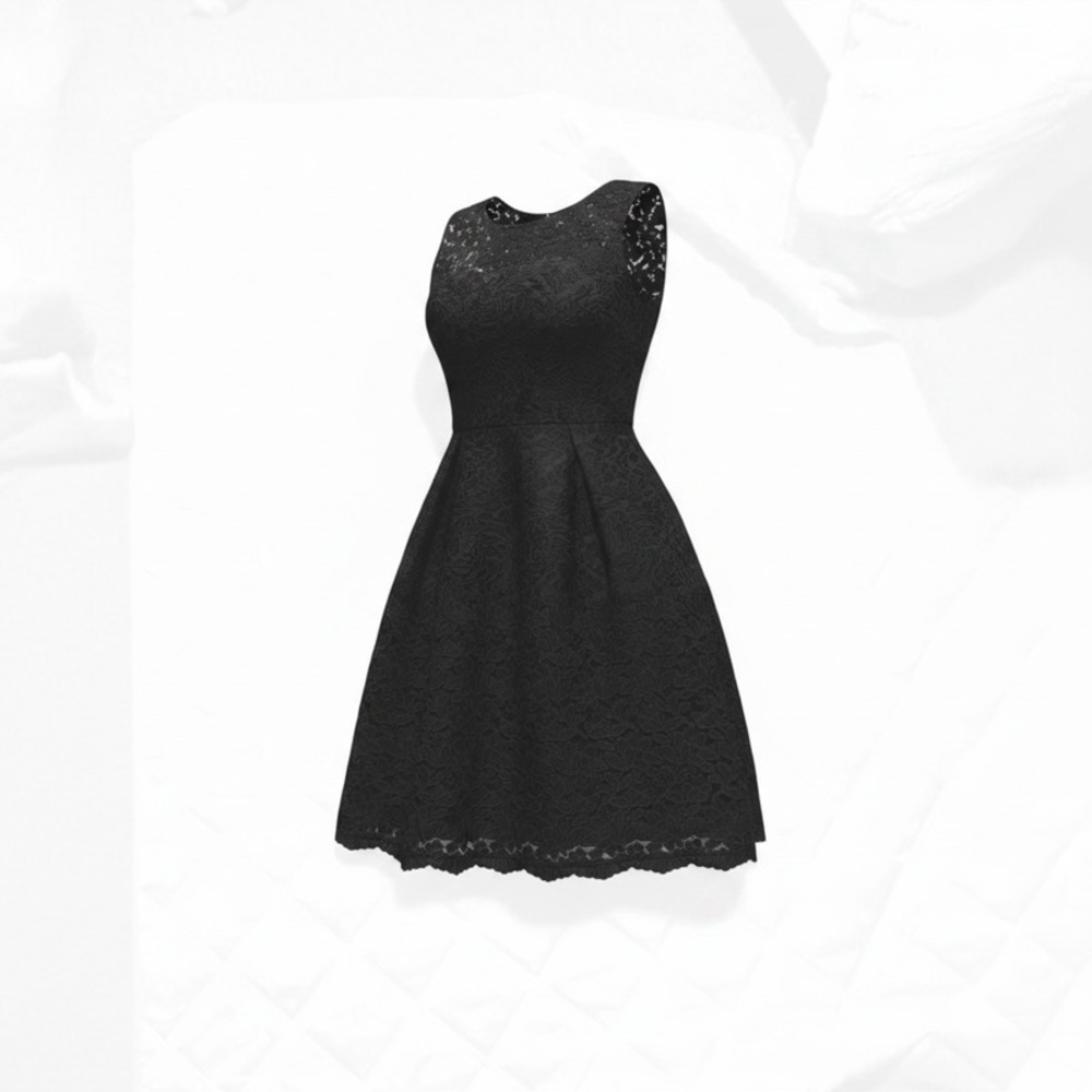 White House Black Market Black Lace A-Line Dress